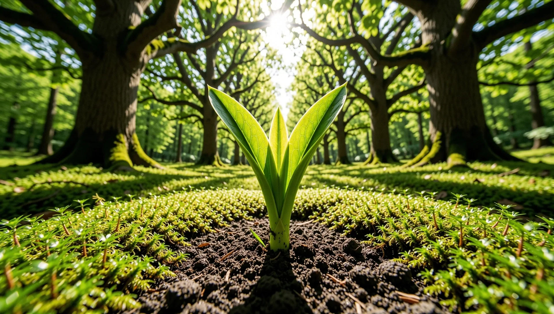 Natural growth in a British woodland environment